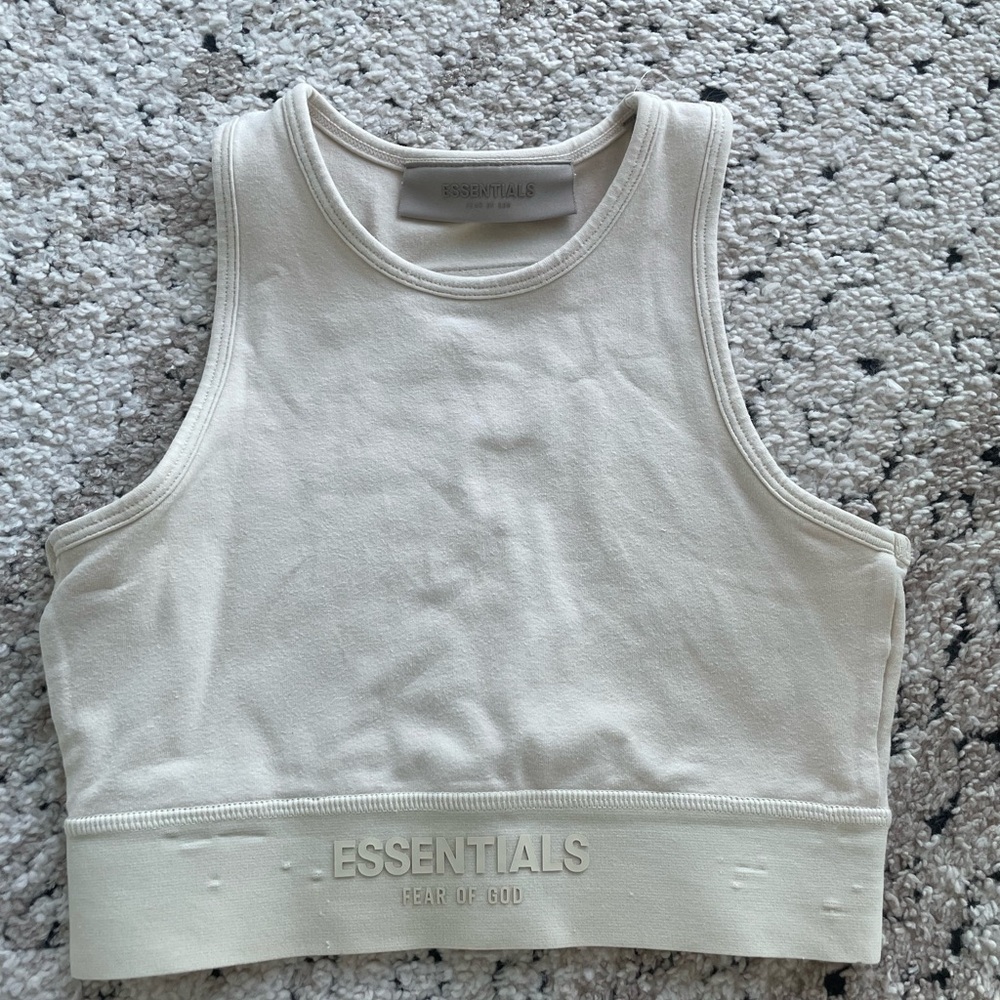 Fear of God Essentials Beige Crop Top